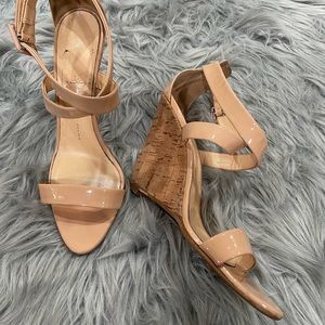 Giuseppe Zanotti Design Womens Wedge Heel Ankle Strap Sandals Beige Leather 40